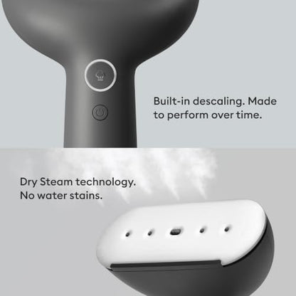 Steamery Cirrus Icon Handheld Clothes Steamer Black with Heated Plate