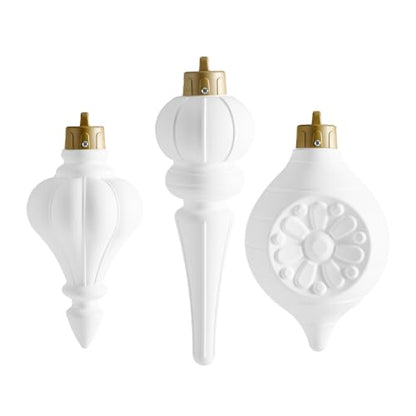 Large Outdoor Christmas Ornaments Set - Paintable, Weather-Resistant Holiday Decorations