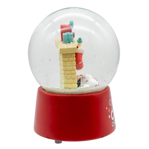 Musical Water Globe with Snoopy Fireplace Holiday Decor - 100MM