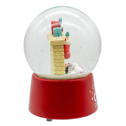 Musical Water Globe with Snoopy Fireplace Holiday Decor - 100MM