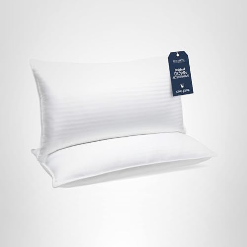 Beckham Hotel Collection Bed Pillows King Size Set of 2 - Down Alternative Pillow for Back, Stomach or Side Sleepers