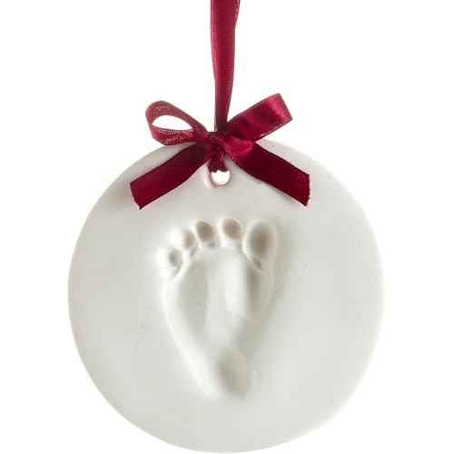 Pearhead Clay Handprint and Footprint Ornament, Baby's First Christmas, Newborn Keepsake Kit, Holiday Stocking Stuffer, Personalized Babyprint with Hanging Ribbon
