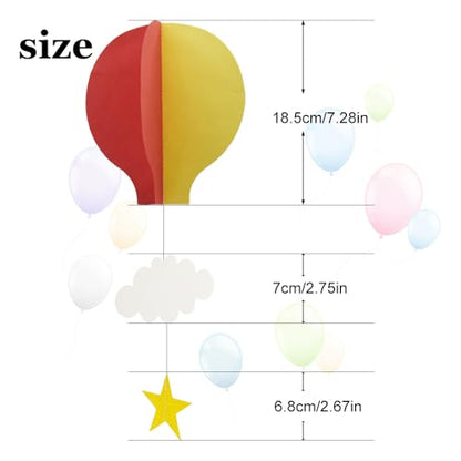 Red Hot Air Balloon Paper Garland Streamers - 5 Pieces for Party Decor