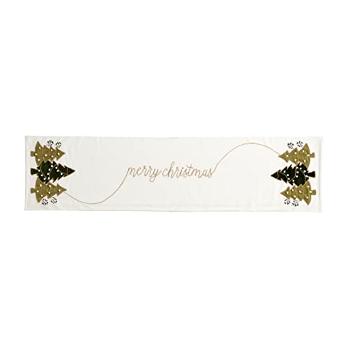 Christmas Tree Runner 18 x 72 Inches White Cotton Holiday Decor