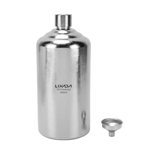 Portable Whiskey Flask 1000ml - Pure Titanium Leakproof Bottle with Funnel
