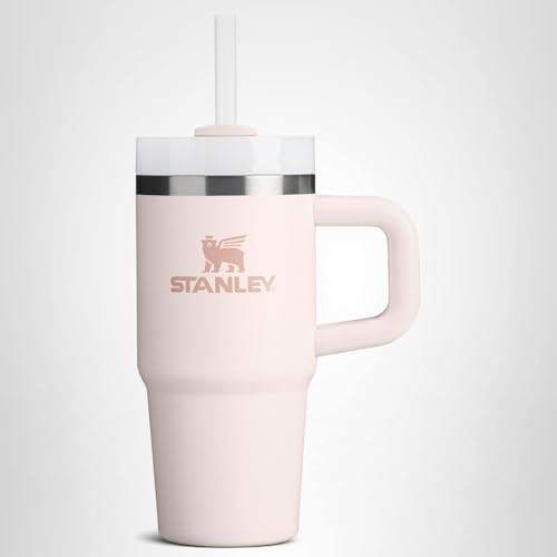 STANLEY Quencher H2.0 Tumbler with Handle and Straw 40 oz Flowstate 3-Position Lid Cup Holder Compatible for Travel Insulated Stainless Steel Cup BPA-Free Rose Quartz 2.0