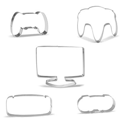 Game Cookie Cutter Set - 5 Stainless Steel Shapes for Baking & Crafts