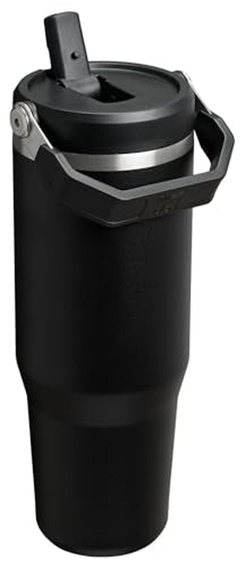 Stanley IceFlow 2.0 Flip Straw Tumbler with Handle 30 oz | Twist On Lid and Flip Up Straw | Leak Resistant Water Bottle | Insulated Stainless Steel | BPA-Free | Black 2.0