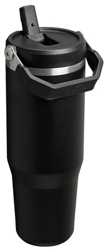 Stanley IceFlow 2.0 Flip Straw Tumbler with Handle 30 oz | Twist On Lid and Flip Up Straw | Leak Resistant Water Bottle | Insulated Stainless Steel | BPA-Free | Black 2.0