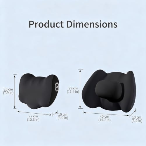 Car Lumbar Support Pillow with Massage & Heat - Black - Ergonomic Cushion