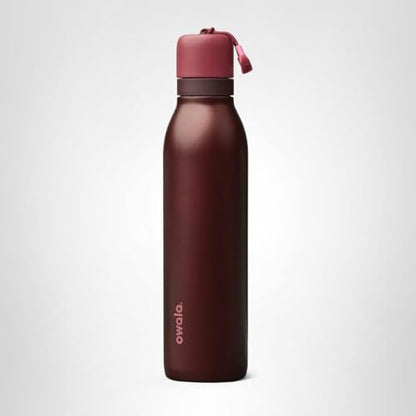 Owala FreeSip Twist Insulated Stainless Steel Water Bottle with Straw for Sports and Travel, BPA-Free, 24-oz, Black Cherry