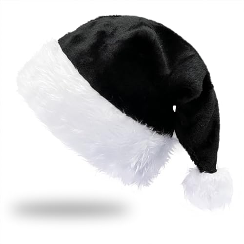 Black Santa Hat for Adults Christmas Party Holiday Costume - Santa Hat Variation