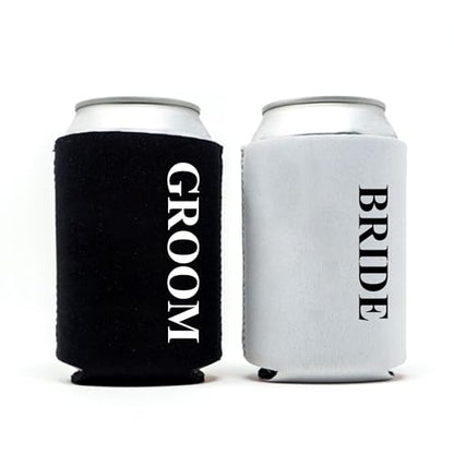 GroomBrideGifts Groom and Bachelor Party Groomsmen Favors Novelty Can Cooler, Set of 7 Beer Can Coolies.