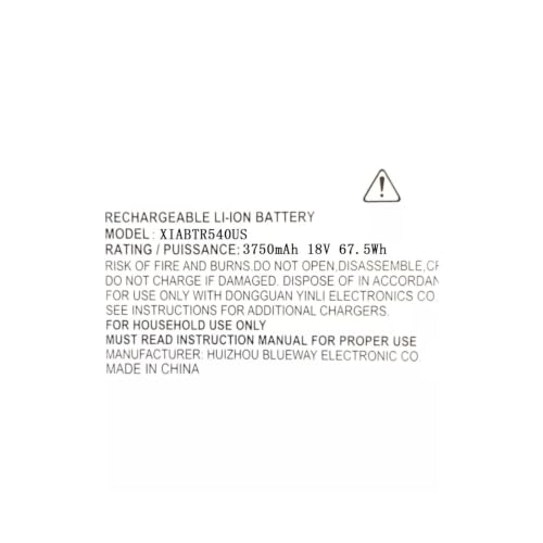 18V 3750mAh Vacuum Cleaner Battery for Shark XIABTR540US Replacement