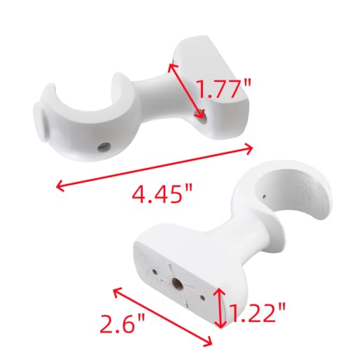 Wooden Curtain Rod Brackets White Support Diameter 35mm Pack of 2