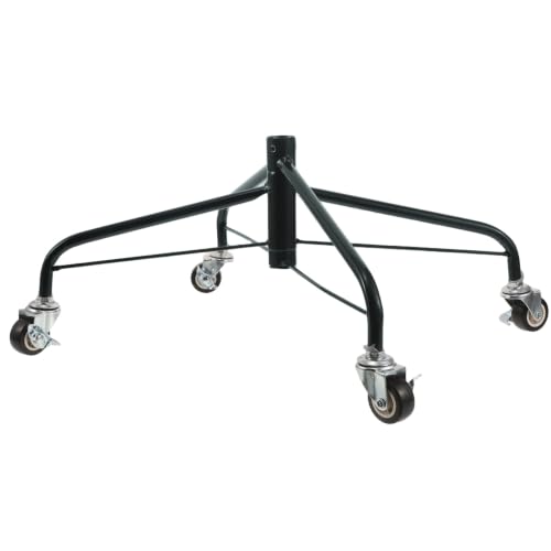 Metal Christmas Tree Stand with Lockable Casters - 18.6 x 7.8 Inches