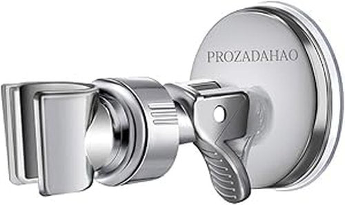PROZADAHAO Adjustable Shower Head Holder, Bathroom Suction Cup Bracket for Handheld Showerhead, Removable Wall Mounted Shower Bracket (Silver) (Silver, 1)