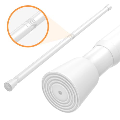 White Tension Shower Curtain Rod 29.5-39 Inch, 7/8 Inch Diameter, Splicing