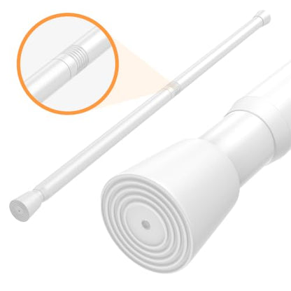 White Tension Shower Curtain Rod 29.5-39 Inch, 7/8 Inch Diameter, Splicing