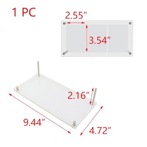 Acrylic Photo Frame with 3 Card Slots - Horizontal Vertical Display Stand