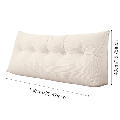 Large Black Headboard Wedge Pillow for Bed Support - Dorm Bed Bolster