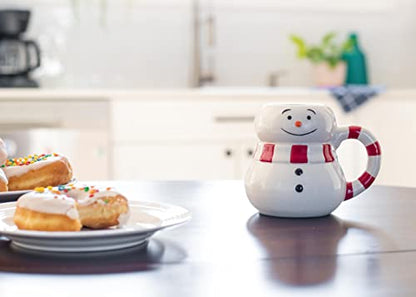Snowman Mug with Black Top Hat Christmas Character - 17oz Ceramic Coffee Tea Cup - Whimsical Holiday Gift - Variation: Snowman