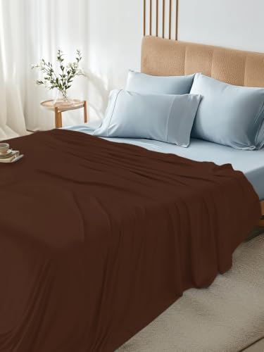 King Mocha Flat Sheet - Soft Breathable Microfiber Bedding - Hotel Quality