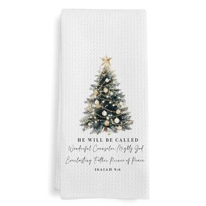 Variation of THIS listing: Christian Christmas Pine Tree Decor Kitchen Towels – 16x24 In