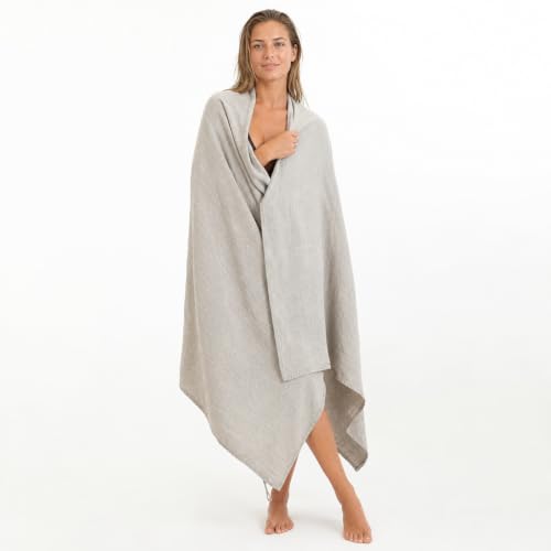 Light Gray Linen Bath Towel - 30x55-inch Travel & Beach Towel