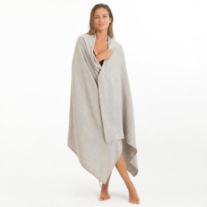 Light Gray Linen Bath Towel - 30x55-inch Travel & Beach Towel