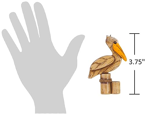 Weathered Wooden Pelican Ornament for Coastal Holiday Decor