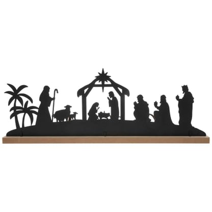 Nativity Scene Metal & MDF Tabletop Decor - O Holy Night Christmas Display
