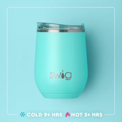 Christmas Bows Swig Life 12oz Insulated Wine Tumbler with Lid - Stainless Steel