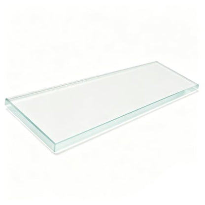 Clear Tempered Glass Bathroom Shelf 14" x 3-3/8" x 5/16" - Modern Shower Storage