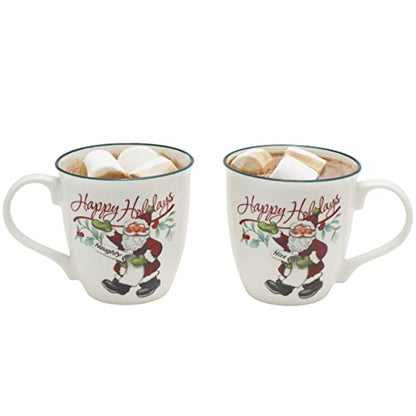 Pfaltzgraff Winterberry Naughty and Nice Mug Set - 20 oz Assorted