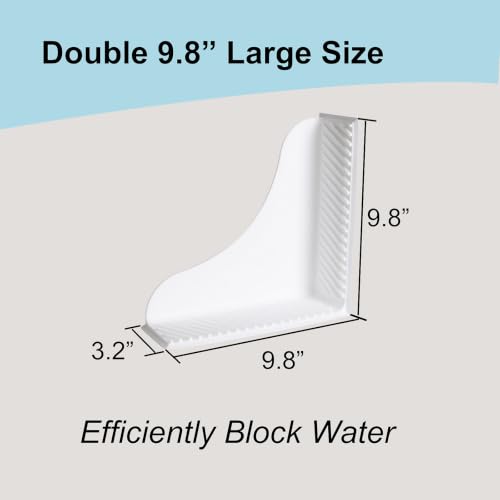 Shower Splash Guard for Bathtub - White Silicone Corner Water Barrier