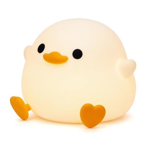Rechargeable Silicone Duck Night Light - Soft Dimmable Bedside Lamp for Kids & Nursery