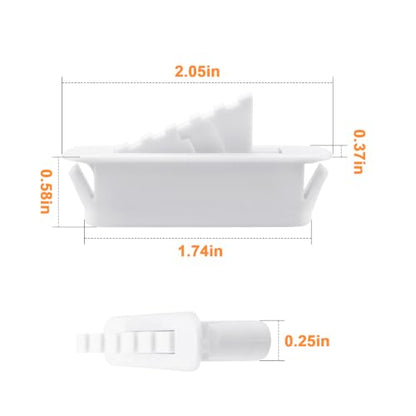 8 Pack Window Sash Vent Stops - Nylon Snap-In Vinyl Window Hardware