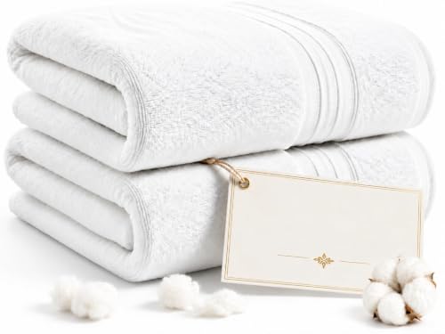 Egyptian Cotton Bath Towels 2-Pack - 800 GSM Ultra Soft & Skin-Friendly