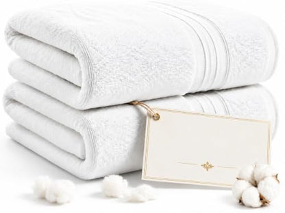 Egyptian Cotton Bath Towels 2-Pack - 800 GSM Ultra Soft & Skin-Friendly