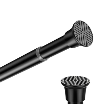 Black Spring Tension Curtain Rod 18-36 Inches No Drilling Adjustable Short Rods