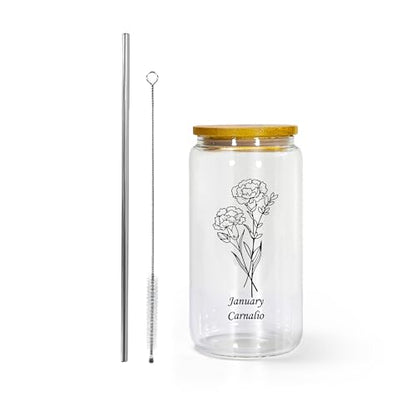 16oz Christian Glass Tumbler with Lid and Straw - Faith-Inspired Gift for Women