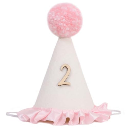 Pink Lace Half Birthday Hat for Girls - 1st & 2nd Celebration - Pink2 Variant