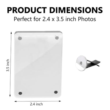 Car Dashboard Photo Frame 2 Pack Acrylic Clip-On Vent Photo Holders