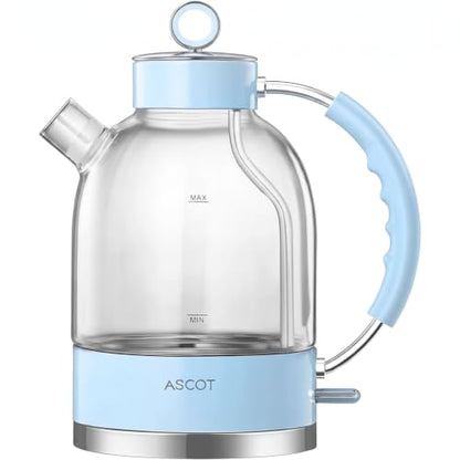 Glass Electric Kettle 1.5L with Auto Shut-Off & Boil-Dry Protection