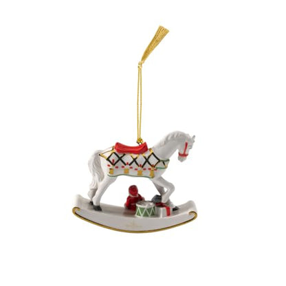 Christmas Rocking Horse Ornament - Premium Porcelain Collector's Edition 2025