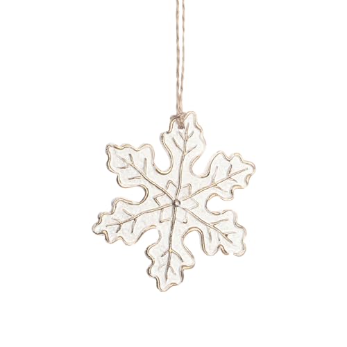 Snowflake Resin Christmas Tree Ornament 6x6cm - Snowman, Sled, Sock DIY Decor