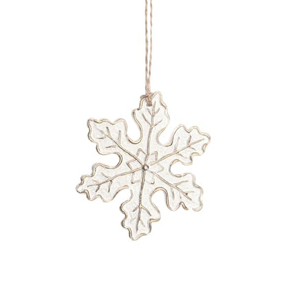 Snowflake Resin Christmas Tree Ornament 6x6cm - Snowman, Sled, Sock DIY Decor