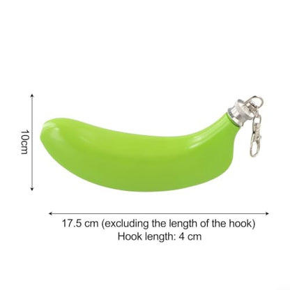 Stainless Steel Banana Shaped Hip Flask 5Oz - Green, Funny Fruit Wine Pot with Funnel for Camping & Hiking