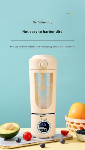 Portable juicer, small rechargeable juicer, multifunctional juicer cup, household crushed ice juicer cup, USB charging (White01,7.4V high-end juicing cup 12 knives)